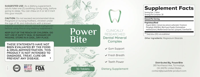PowerBite supplement facts